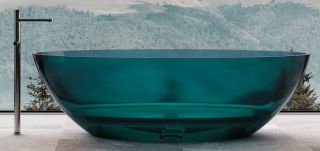 Прозрачная ванна ABBER Kristall AT9702Aquamarin из полиэфирной смолы 180x85см бирюзовый